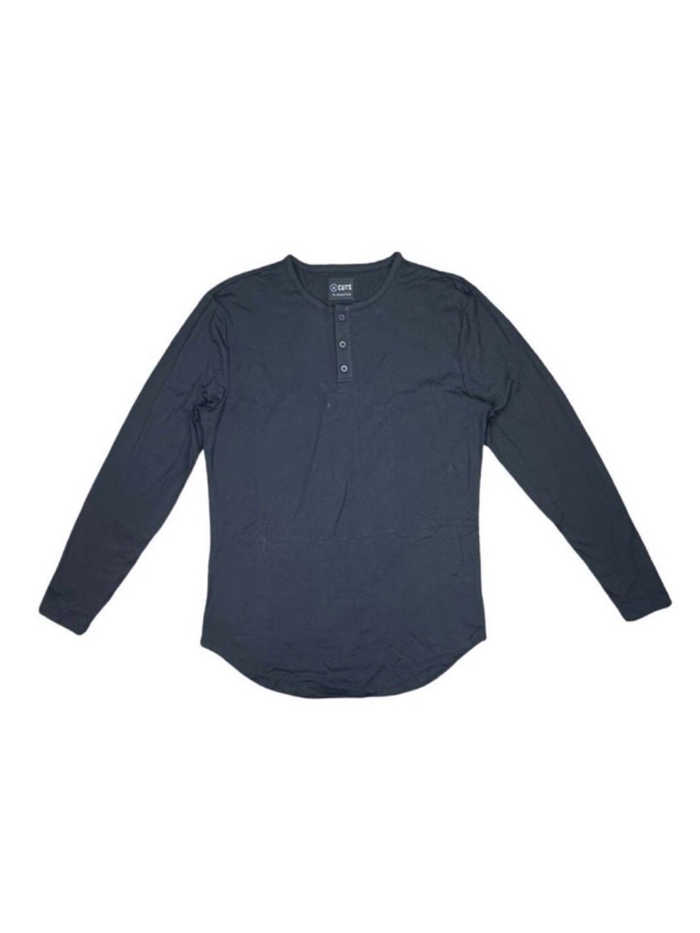 CUTS Elongated PYCA Pro® Henley Long Sleeve Tee - Size Large - Black